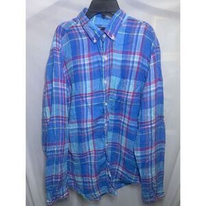 vineyard vines slim fit murray shirt‎ linen Men's Large Multicolor Button Down